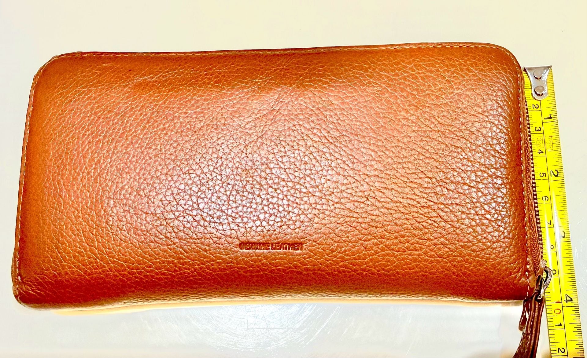 Kenneth Cole Reaction Brown Pebble Genuine Leather Zip Around Continental Wallet 5