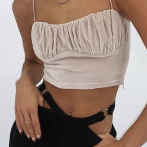 Princess Polly Pia Top Beige US 2 / AU 6