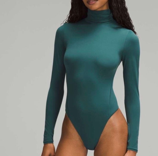 Lululemon Wundermost Ultra-Soft Nulu Turtleneck Bodysuit - Storm Teal 2