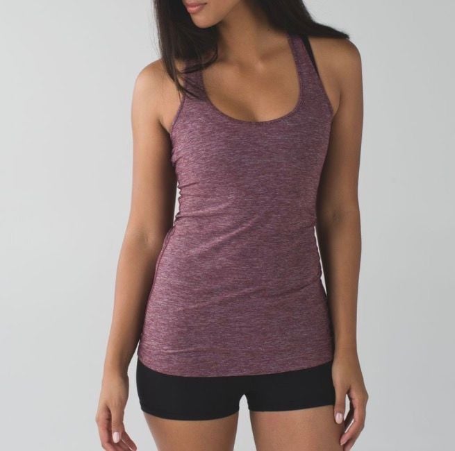 NWOT Lululemon Cool Racerback Tank Heathered Black Cherry Size 2 2