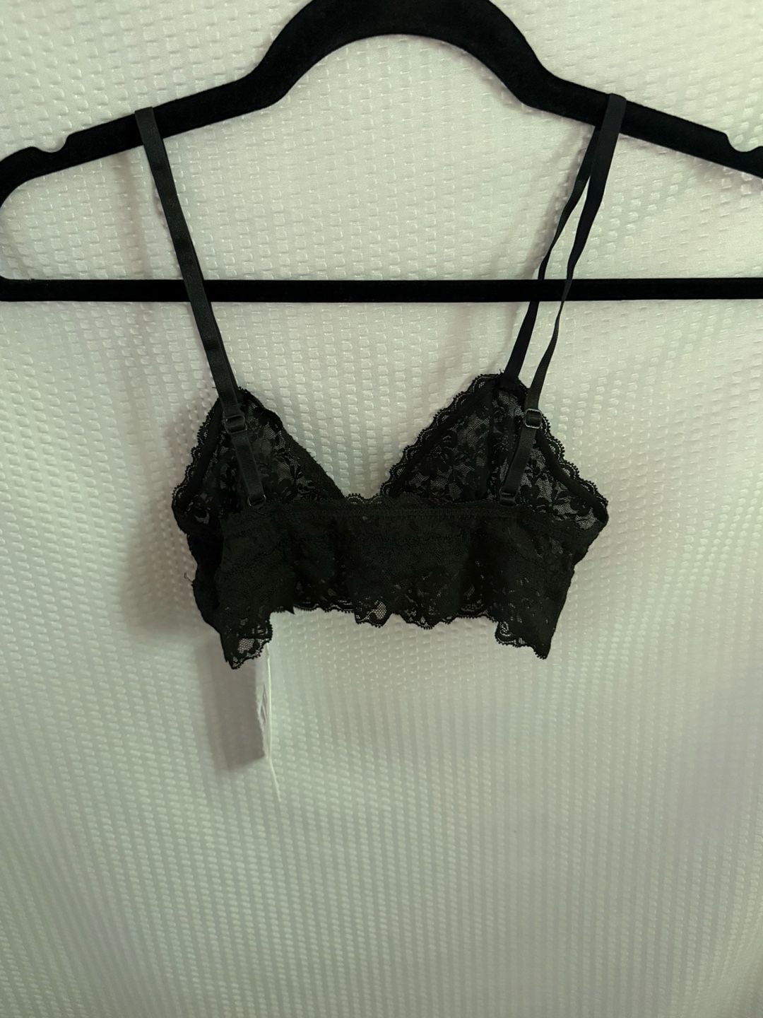 H&M Black Lace Triangle Bralette Size 4 1