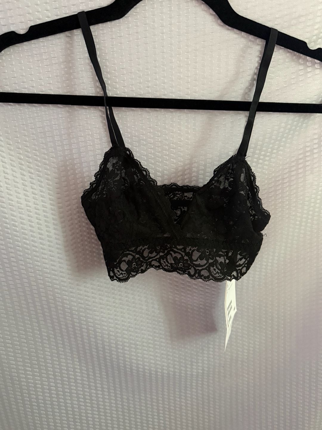 H&M Black Lace Triangle Bralette Size 4 2