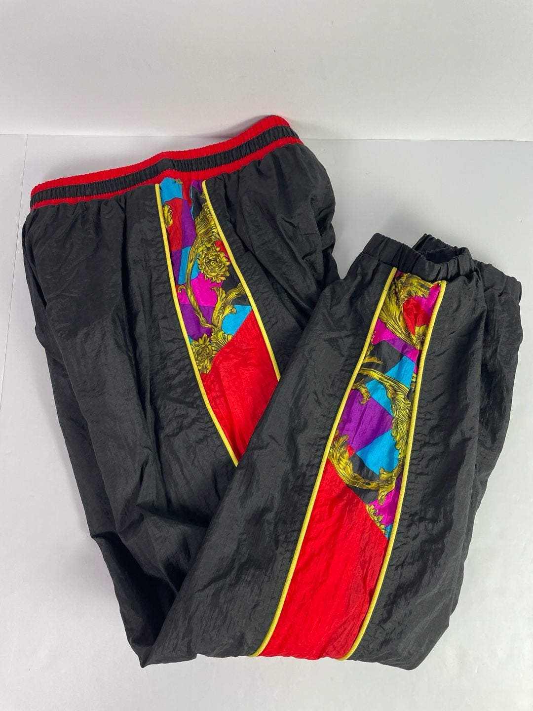 Northern Style Vintage 90s Baroque Print Nylon Tracksuit Set Size M 11