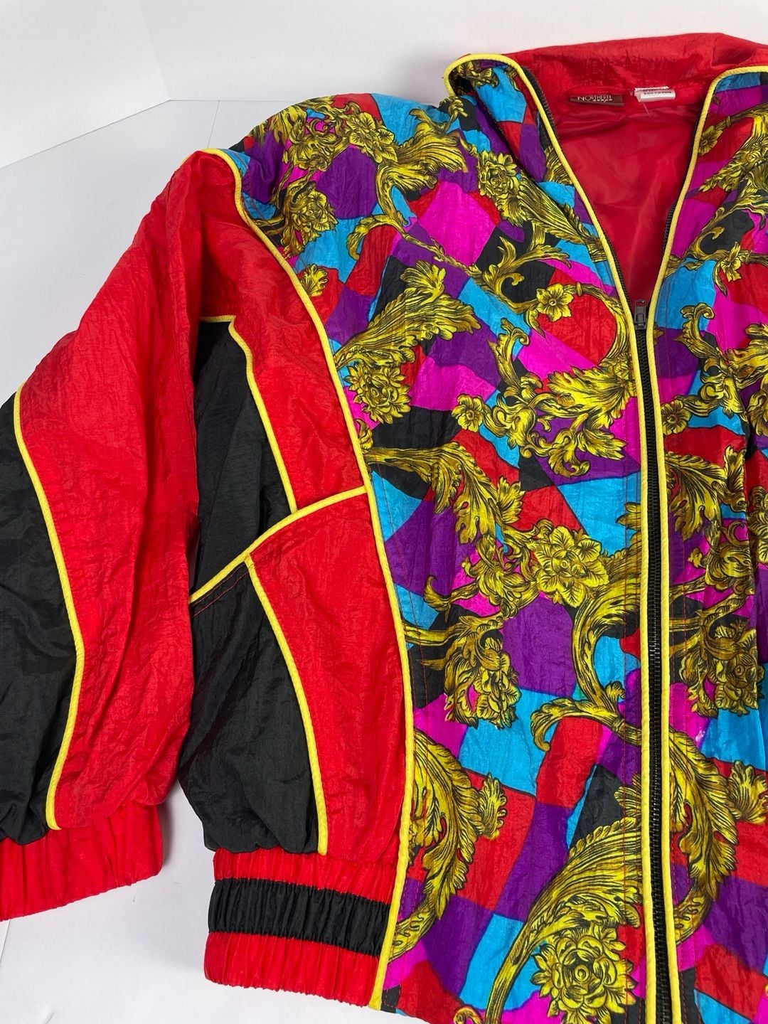 Northern Style Vintage 90s Baroque Print Nylon Tracksuit Set Size M 12