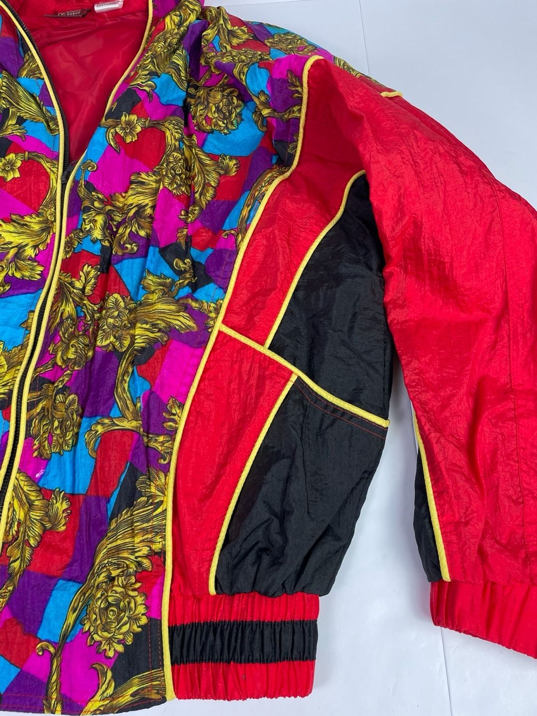 Northern Style Vintage 90s Baroque Print Nylon Tracksuit Set Size M 13