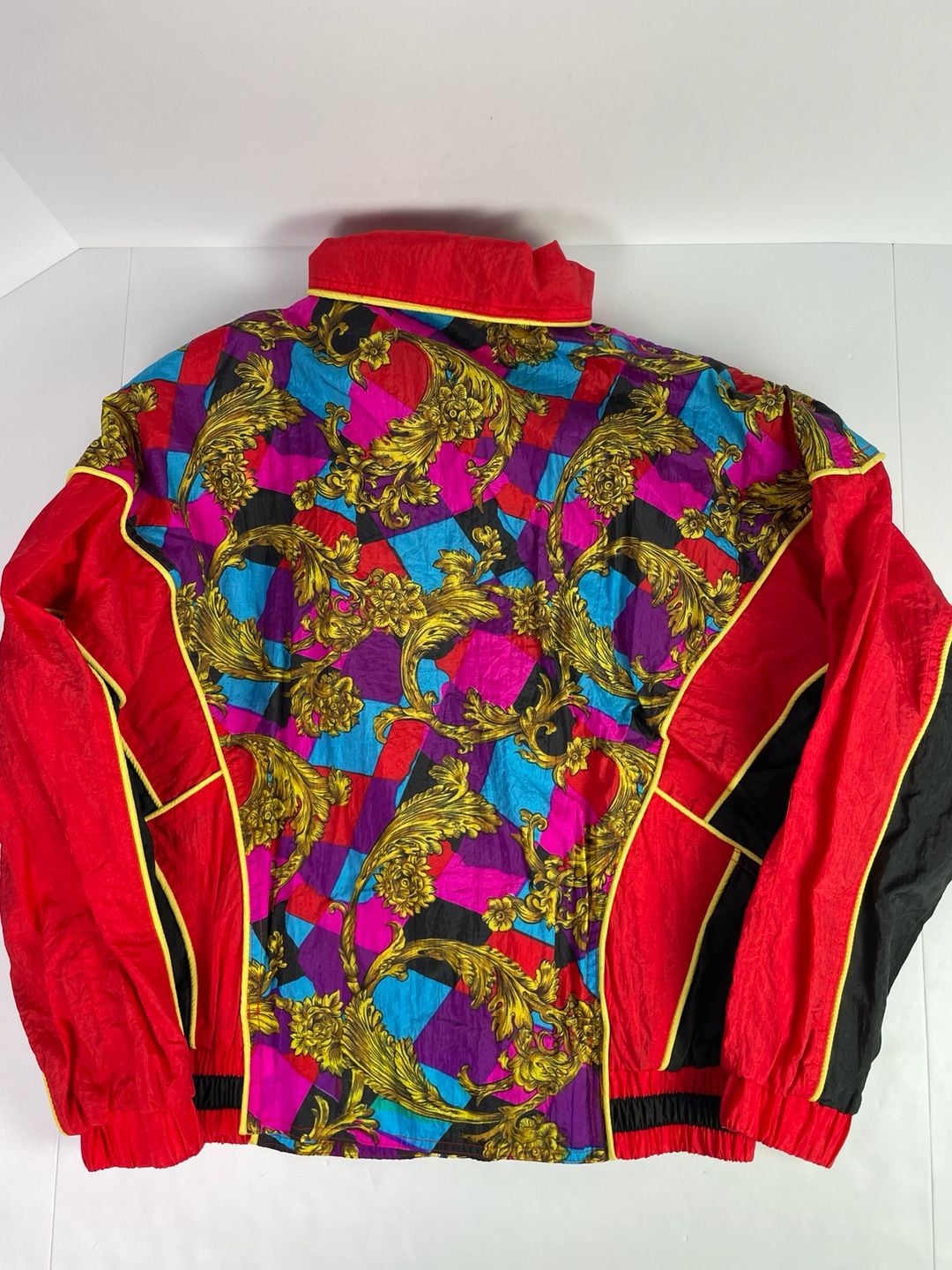 Northern Style Vintage 90s Baroque Print Nylon Tracksuit Set Size M 15