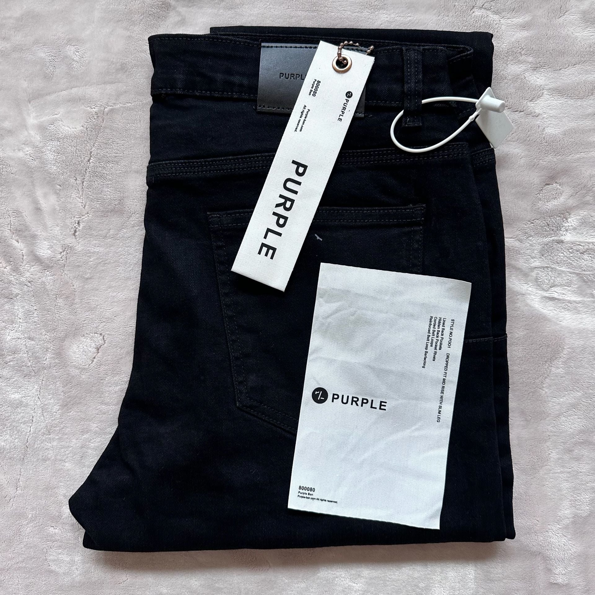 Purple Brand P001 Dropped Fit Slim Leg Black Jeans Size 3XL 2