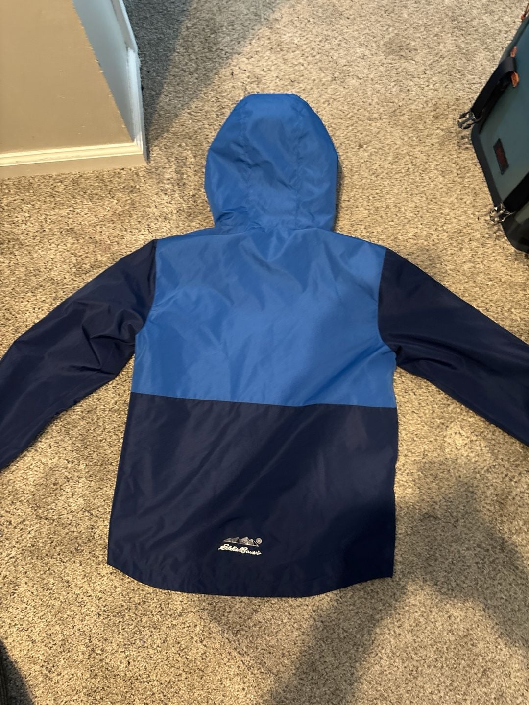 Eddie Bauer Kids L (14/16) Colorblock Hooded Windbreaker Jacket Blue 8