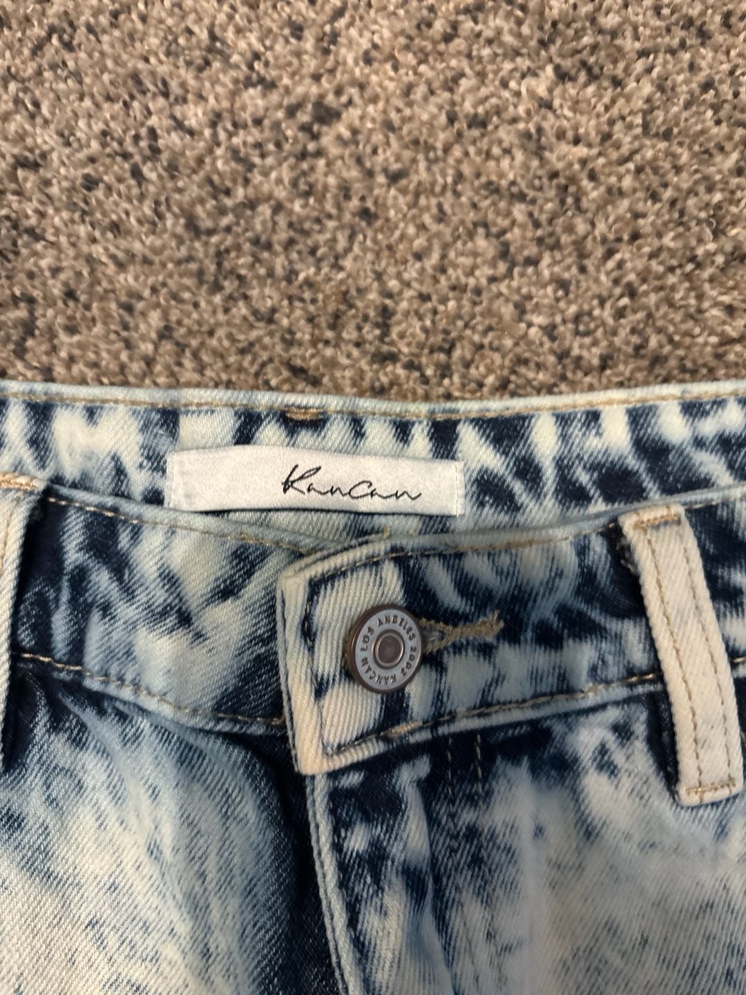 KanCan Acid Wash Distressed Cuffed Denim Shorts Size 9/28 3