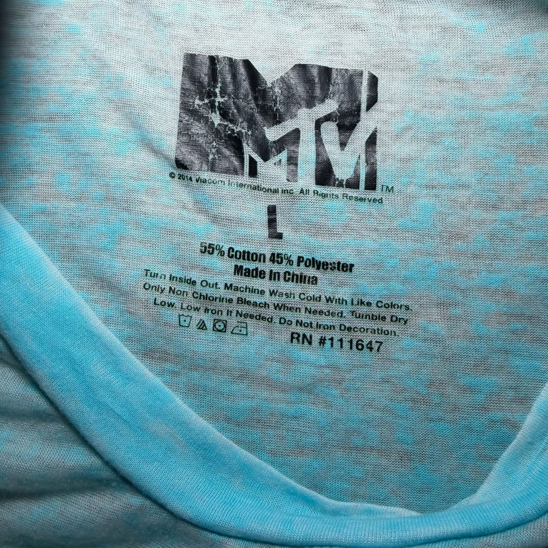 MTV Tie Dye Logo Tank Top Womens Large Blue Graphic Sleeveless Y2K Music TV 6