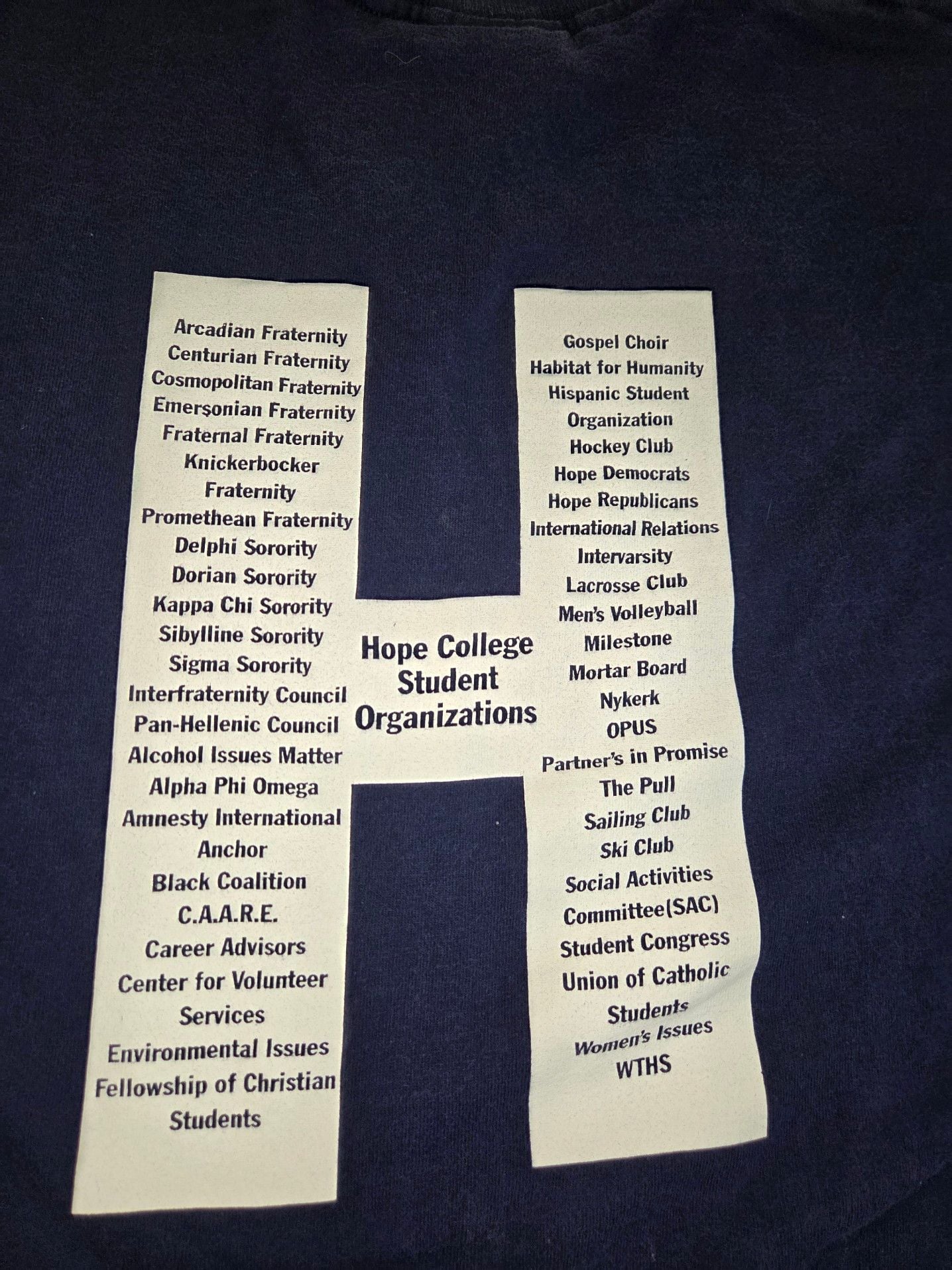 Vintage Fruit of the Loom Hope College 136 Years Anniversary T-Shirt Navy Blue XL 7