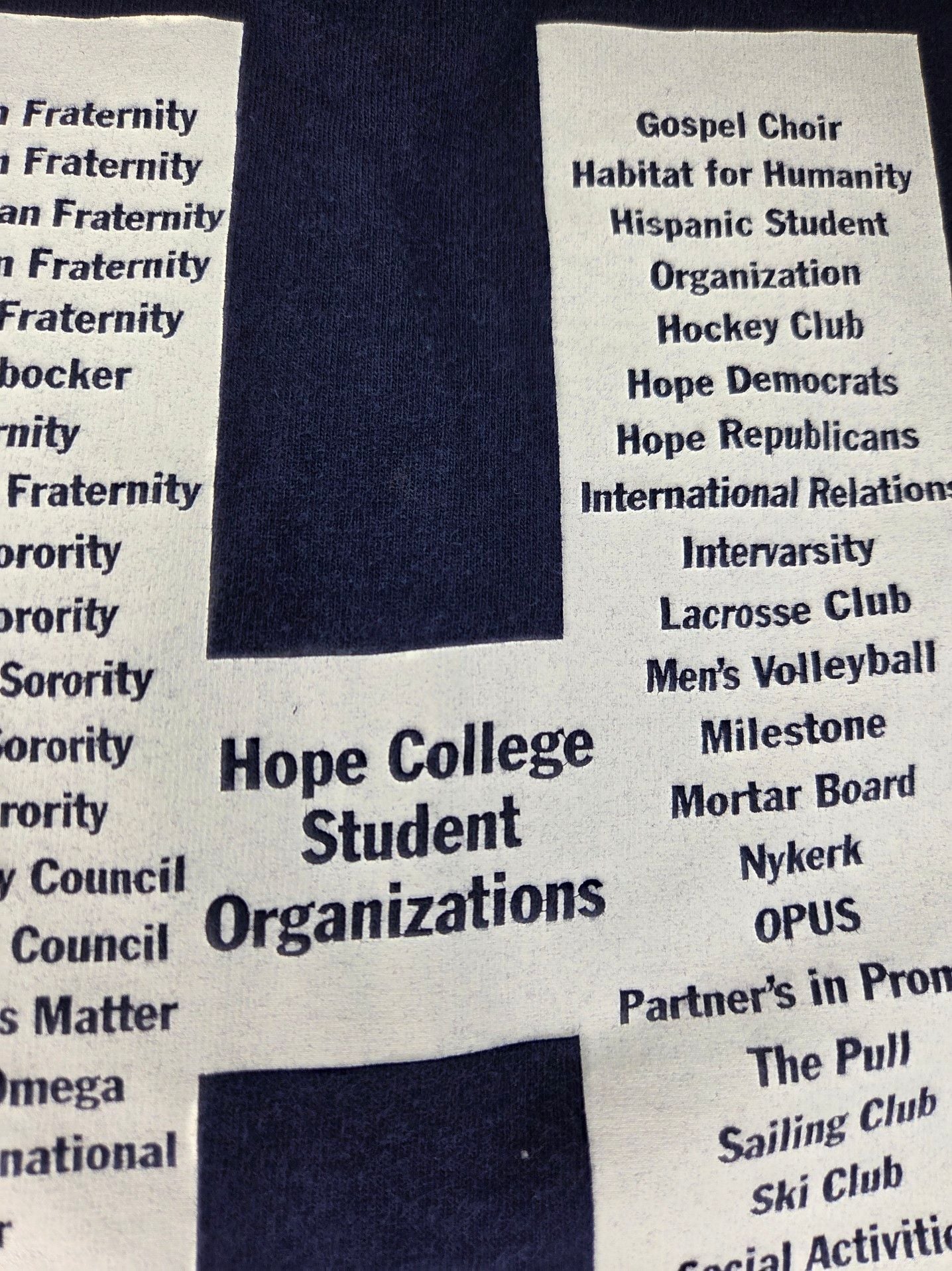 Vintage Fruit of the Loom Hope College 136 Years Anniversary T-Shirt Navy Blue XL 8