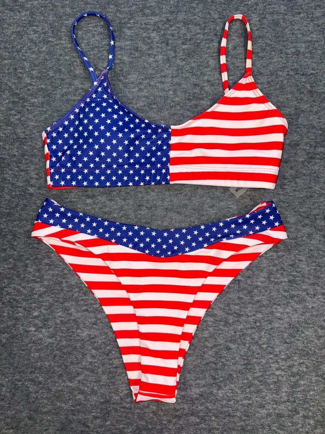 SHEIN American Flag Stars and Stripes Bikini Set Size M 2