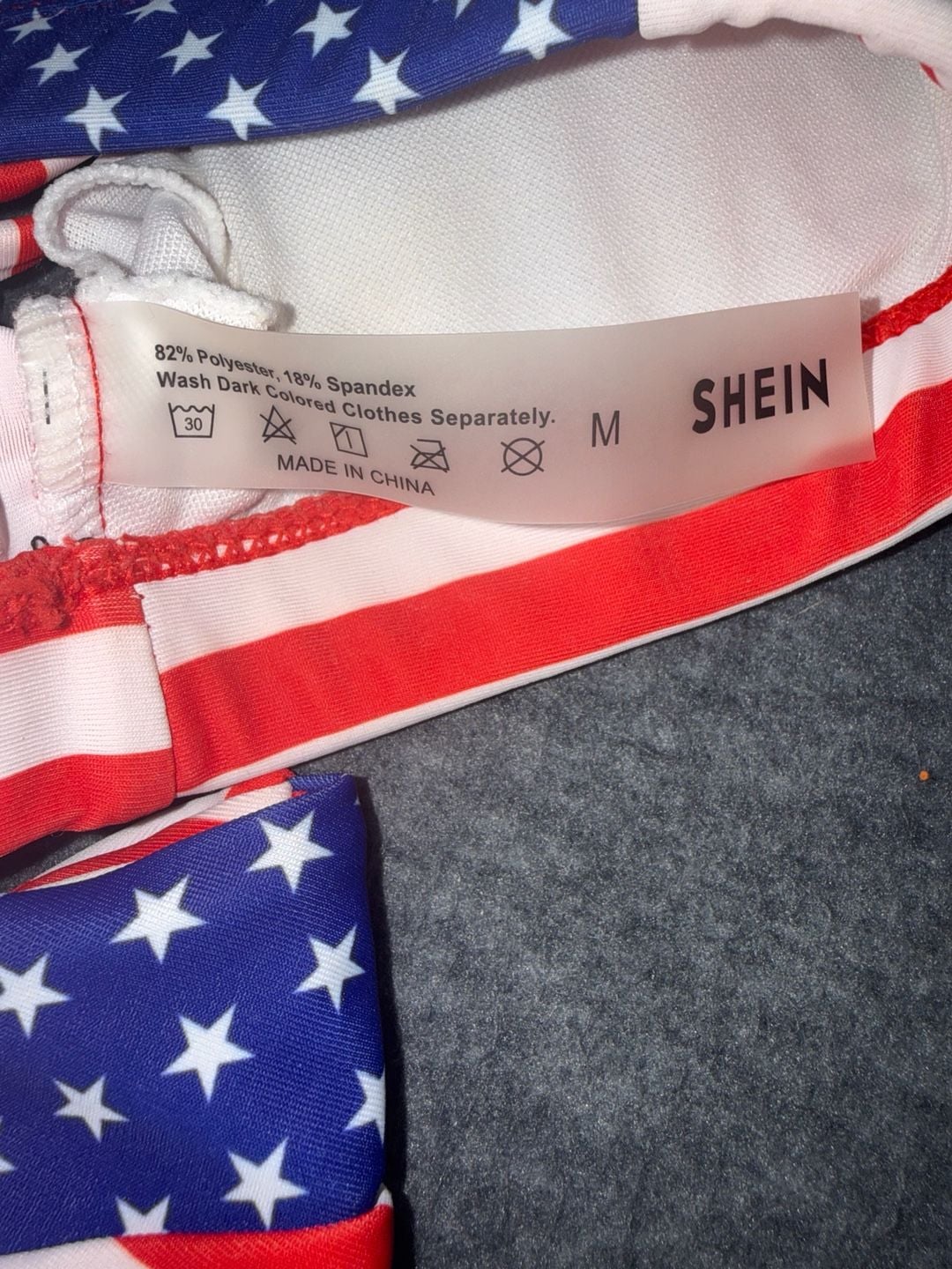 SHEIN American Flag Stars and Stripes Bikini Set Size M 3