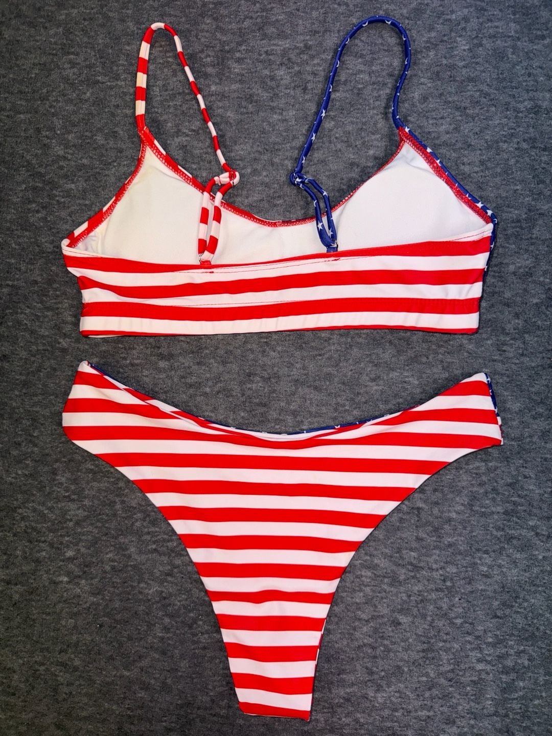 SHEIN American Flag Stars and Stripes Bikini Set Size M 4