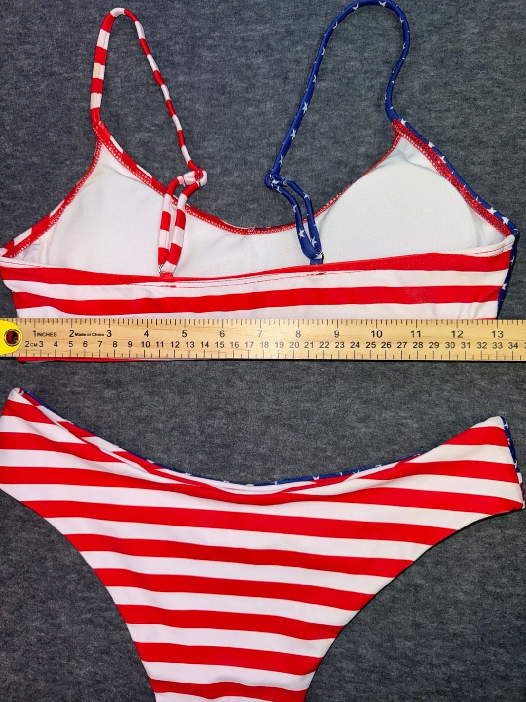 SHEIN American Flag Stars and Stripes Bikini Set Size M 5
