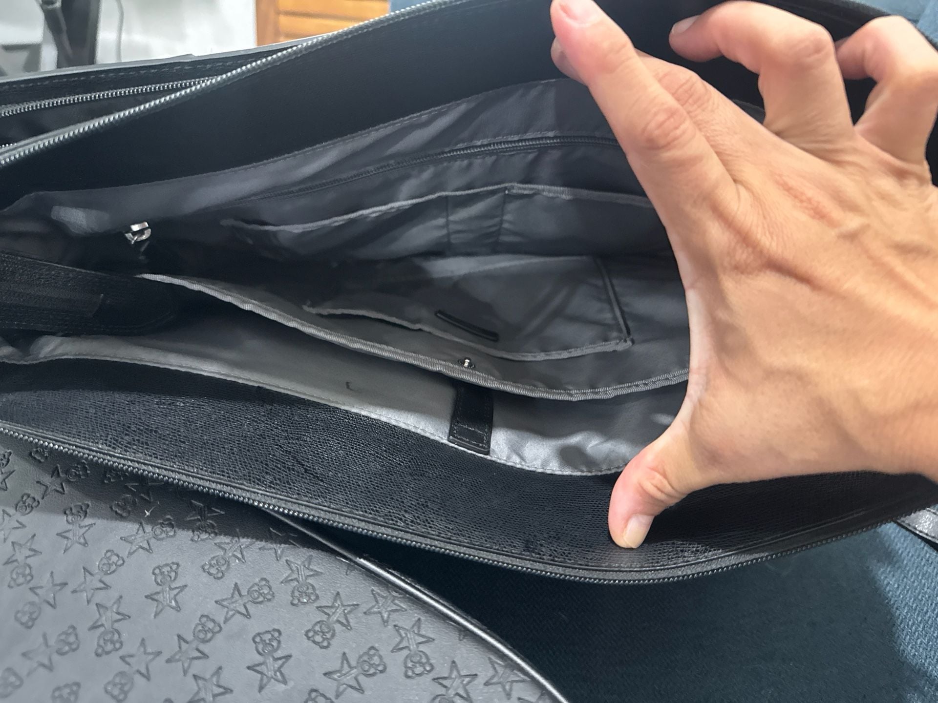 Tumi Sinclair Nora Black Textured Leather Business Laptop Tote Bag 2