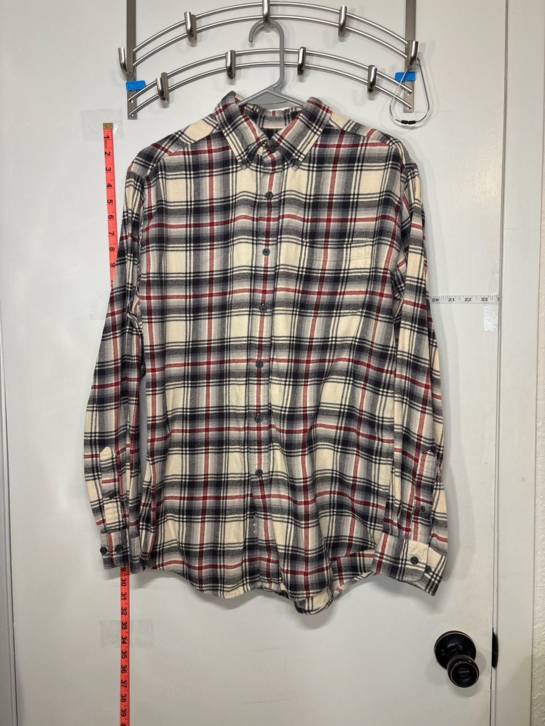 F: Croft & Barrow Men's Plaid Flannel Button Down Shirt, Size M 2