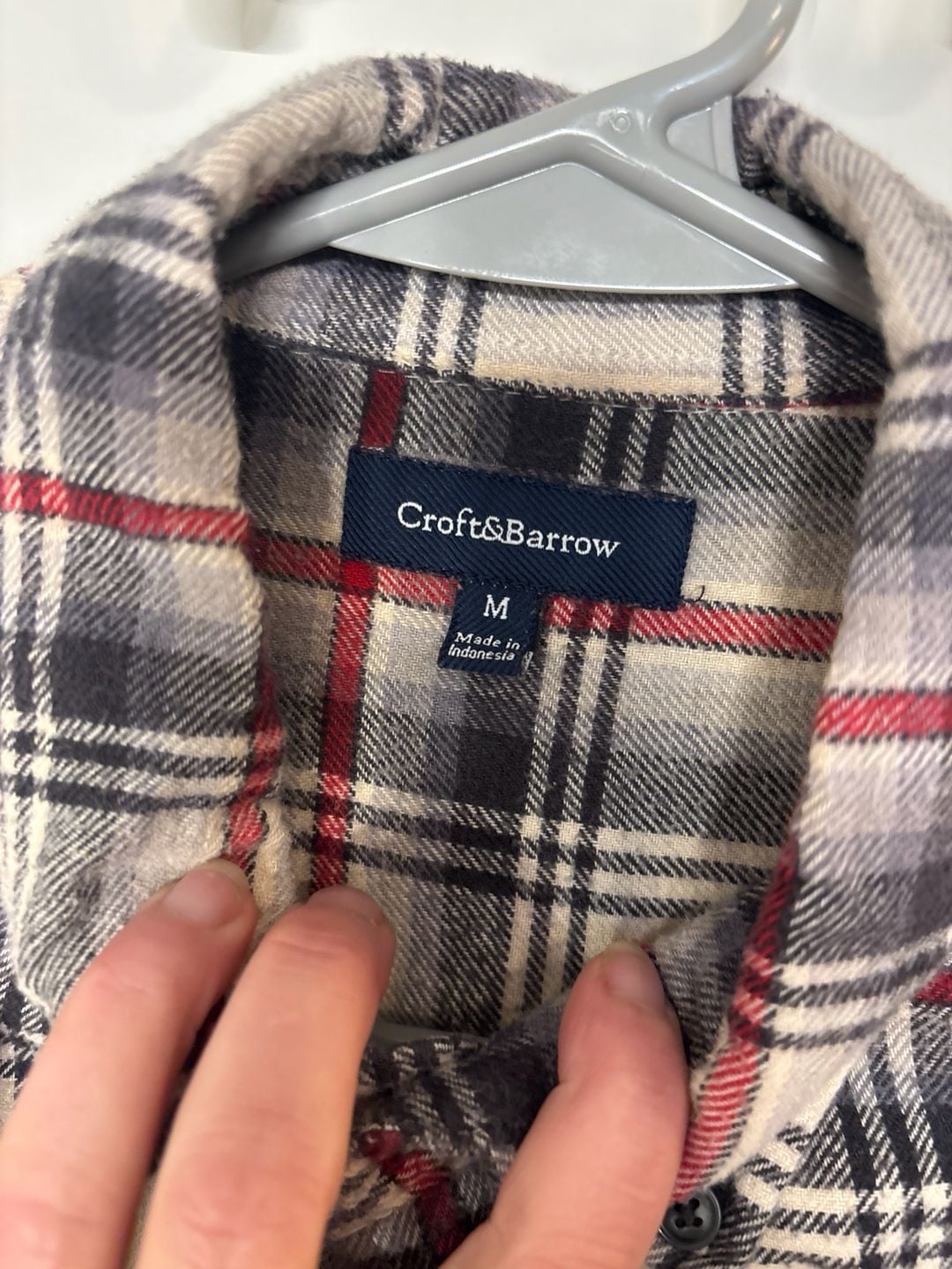 F: Croft & Barrow Men's Plaid Flannel Button Down Shirt, Size M 3