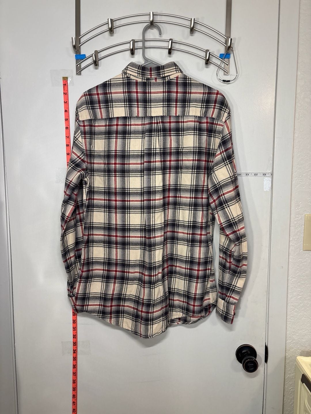 F: Croft & Barrow Men's Plaid Flannel Button Down Shirt, Size M 4