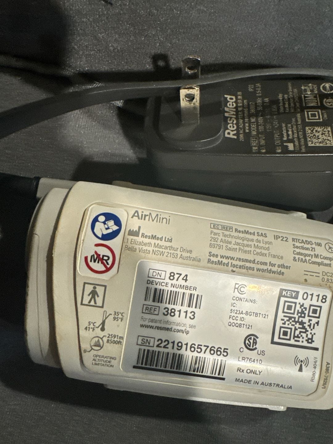 ResMed AirMini AutoSet Travel CPAP Machine - Model 38113 3