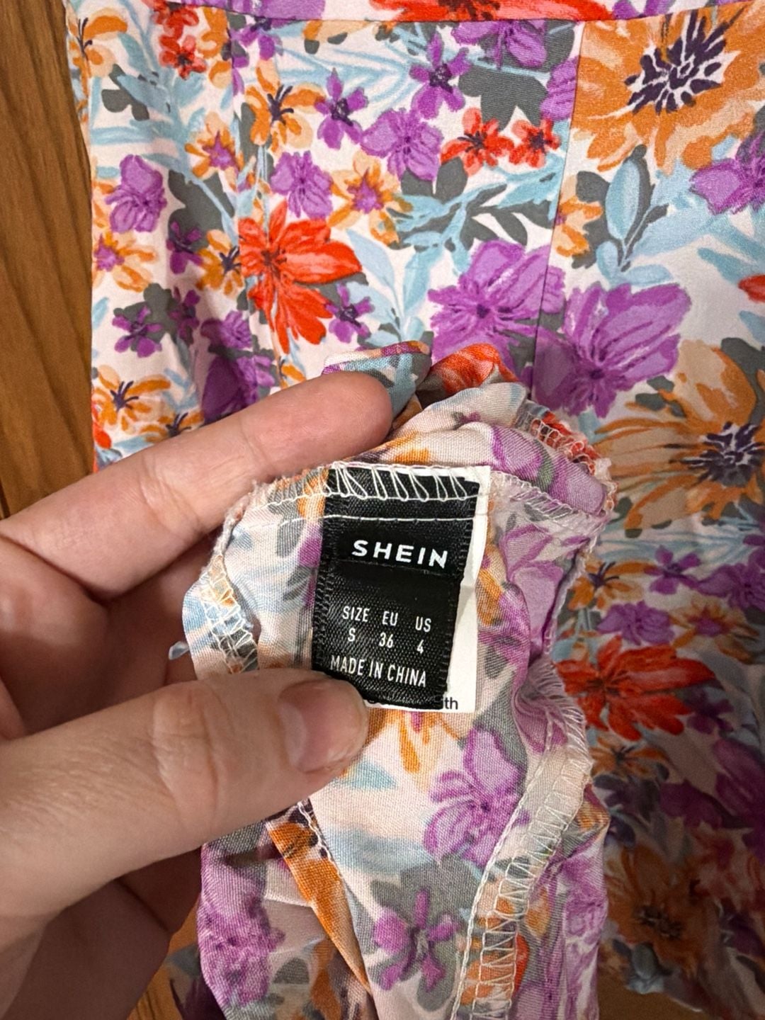 SHEIN Floral Print Tie Shoulder Crop Top and Shorts Set Size S 9