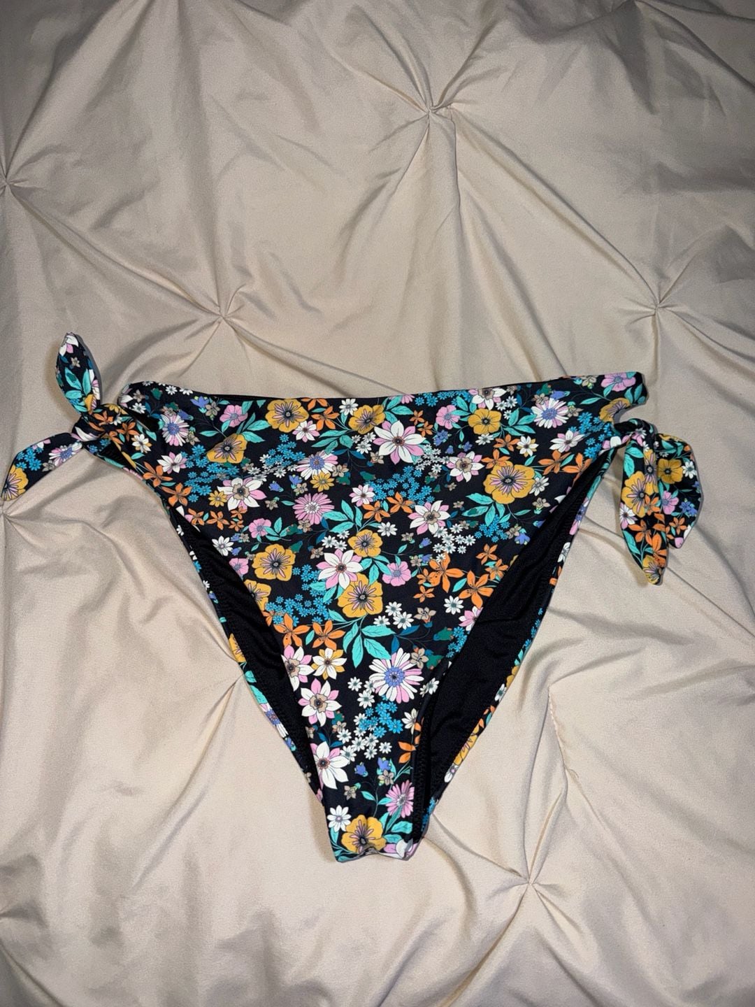 O'Neill Marga Floral Side Tie Bikini Bottoms Size Large 2