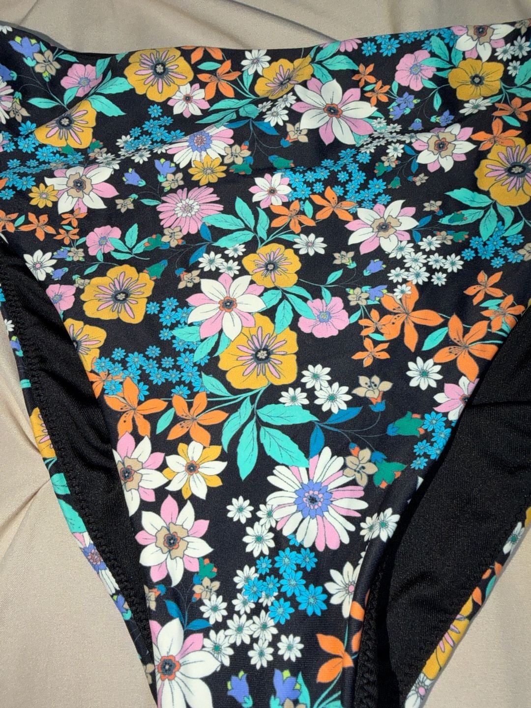 O'Neill Marga Floral Side Tie Bikini Bottoms Size Large 4