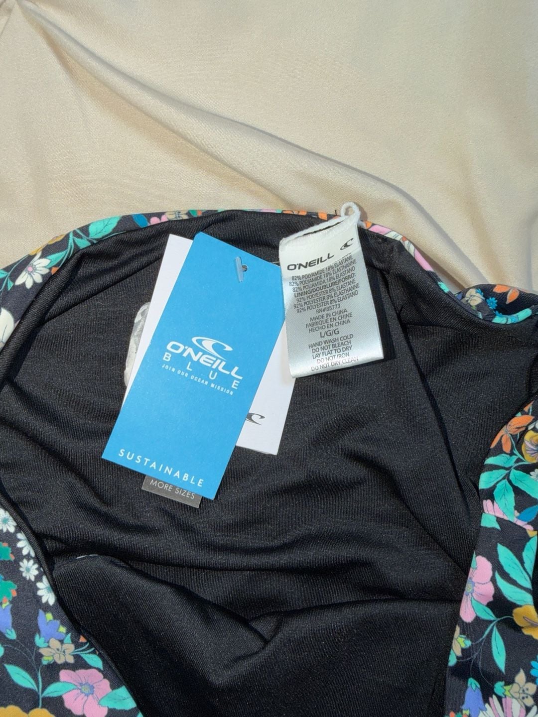 O'Neill Marga Floral Side Tie Bikini Bottoms Size Large 6