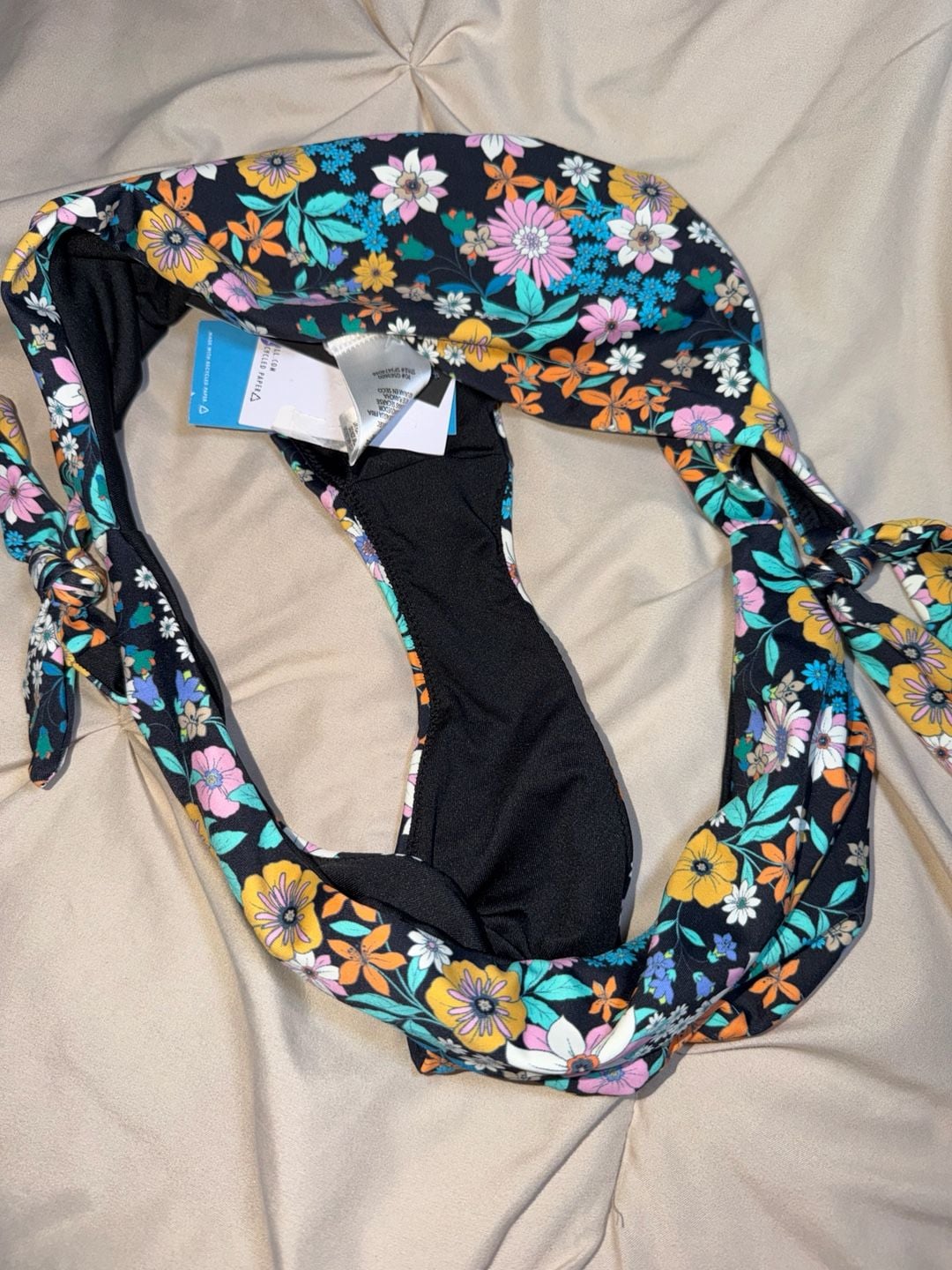 O'Neill Marga Floral Side Tie Bikini Bottoms Size Large 7