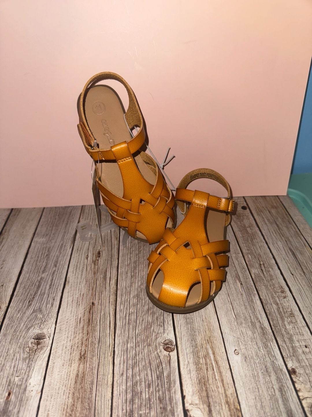 Cat & Jack Toddler Girls' Fisherman Sandals Cognac Size 11 2