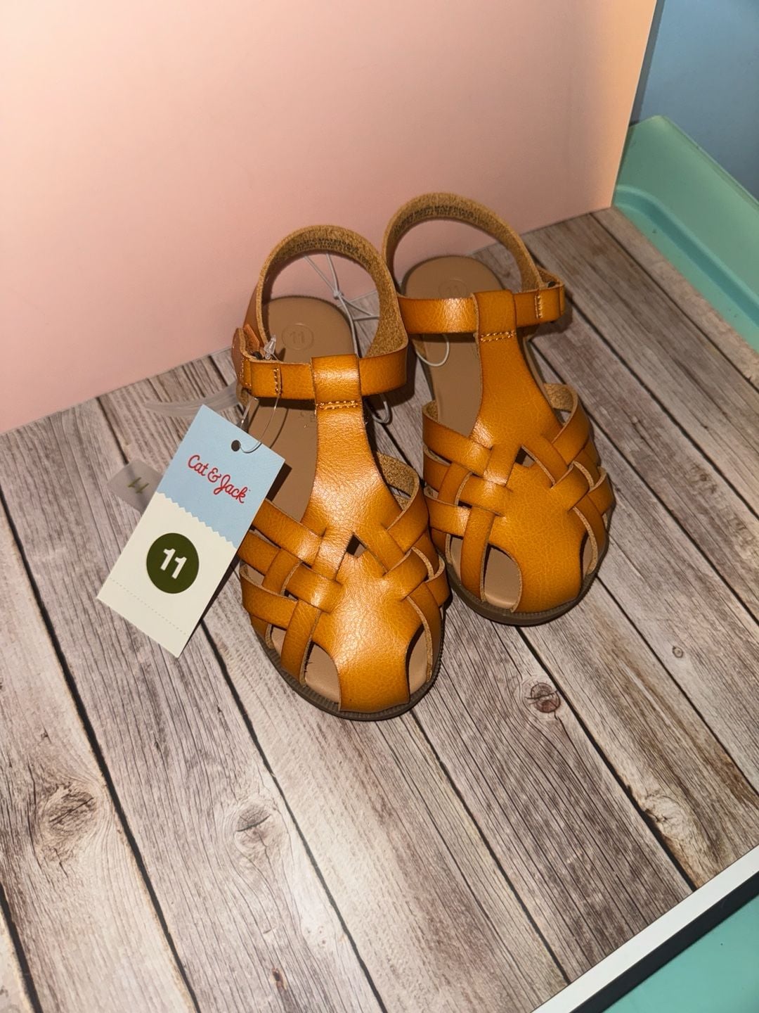Cat & Jack Toddler Girls' Fisherman Sandals Cognac Size 11 3