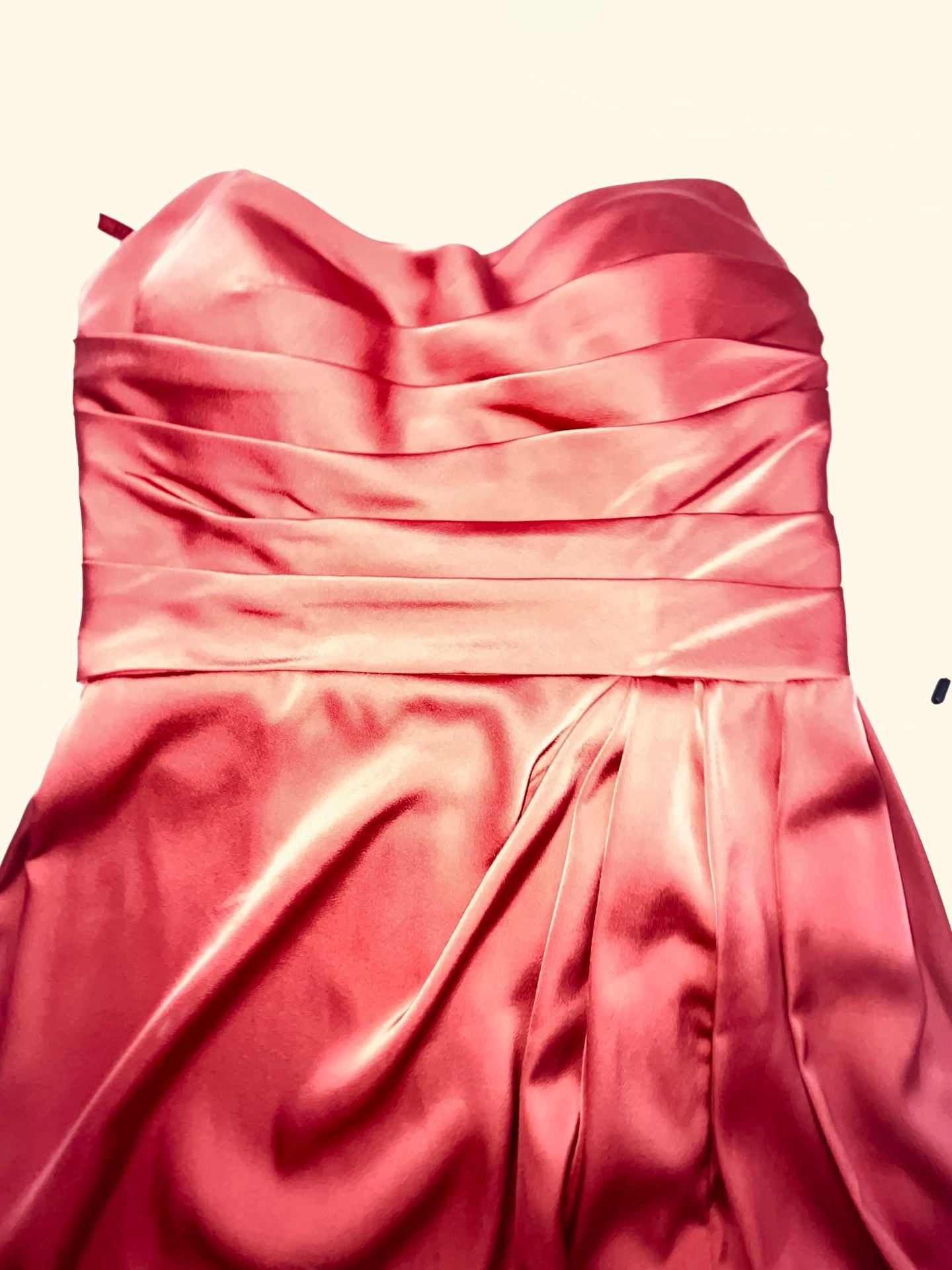 Morilee Bridesmaid PROM 21858 Luxe Satin Strapless Sheath Dress Rust Orange 6