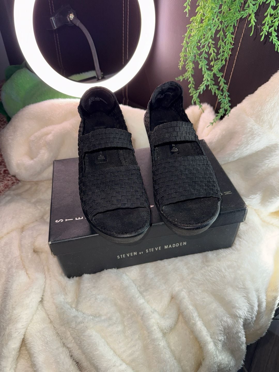 Steven by Steve Madden Blastr Woven Wedge Sandals Size 8 1