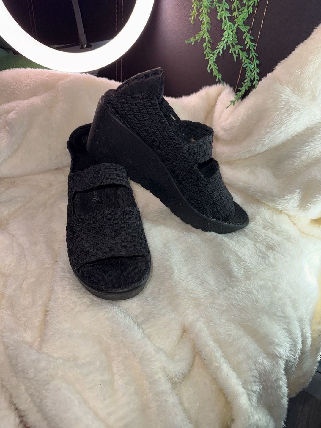 Steven by Steve Madden Blastr Woven Wedge Sandals Size 8 6