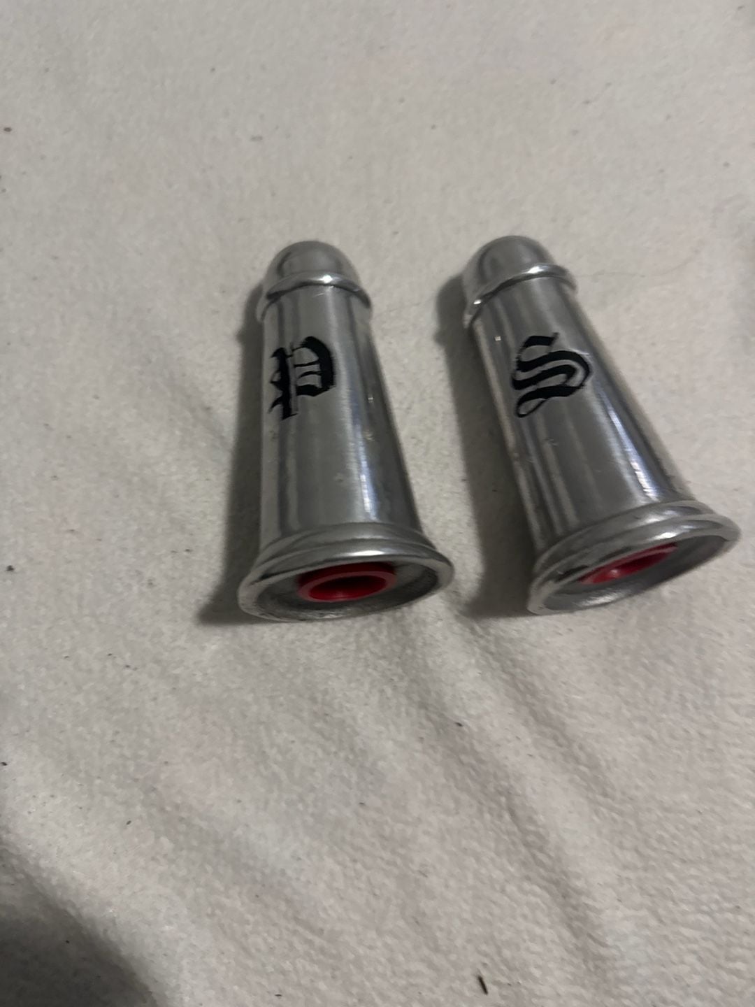 Vintage Wilton Pewter Lighthouse Salt & Pepper Shaker Set - COMPLETE/4.25” 1