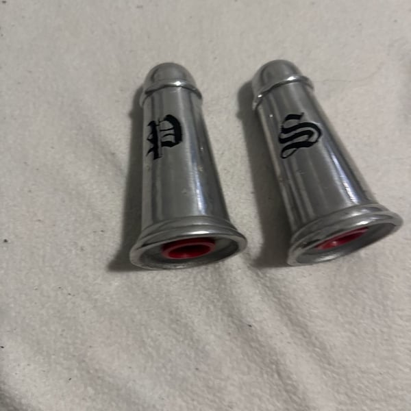 Vintage Wilton Pewter Lighthouse Salt & Pepper Shaker Set - COMPLETE/4.25”