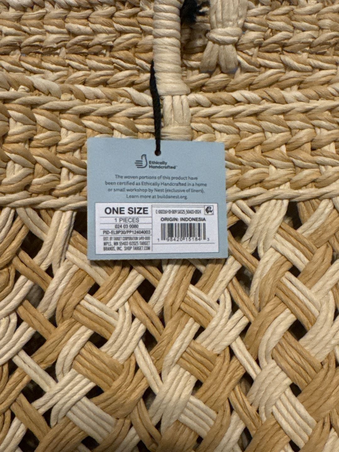 Shade & Shore Woven Straw Beach Tote Bag One Size 3