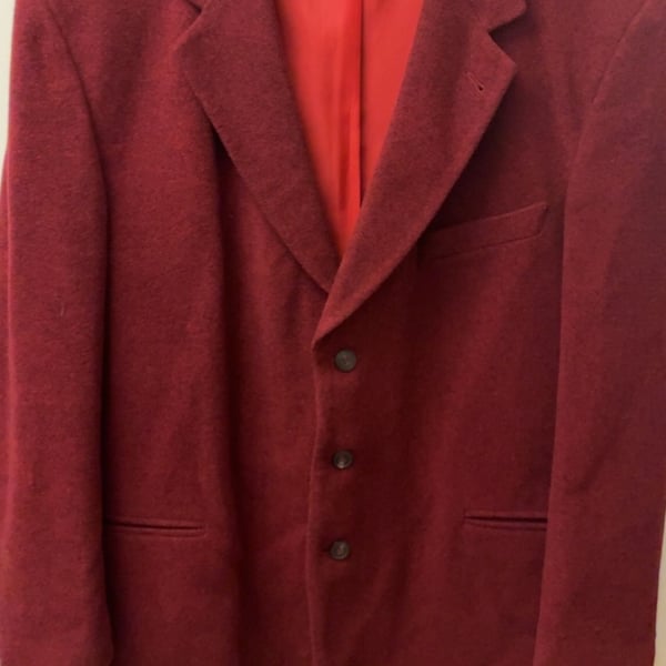 Torriani Men's Burgundy Wool 3-Button Blazer Sport Coat Made in Italy