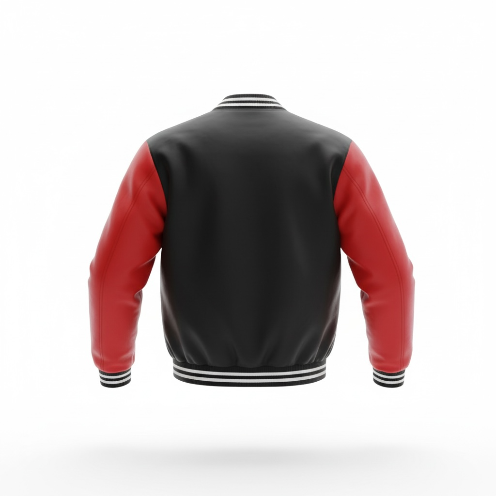 Chicago Varsity Bomber Jacket Black and Red 3