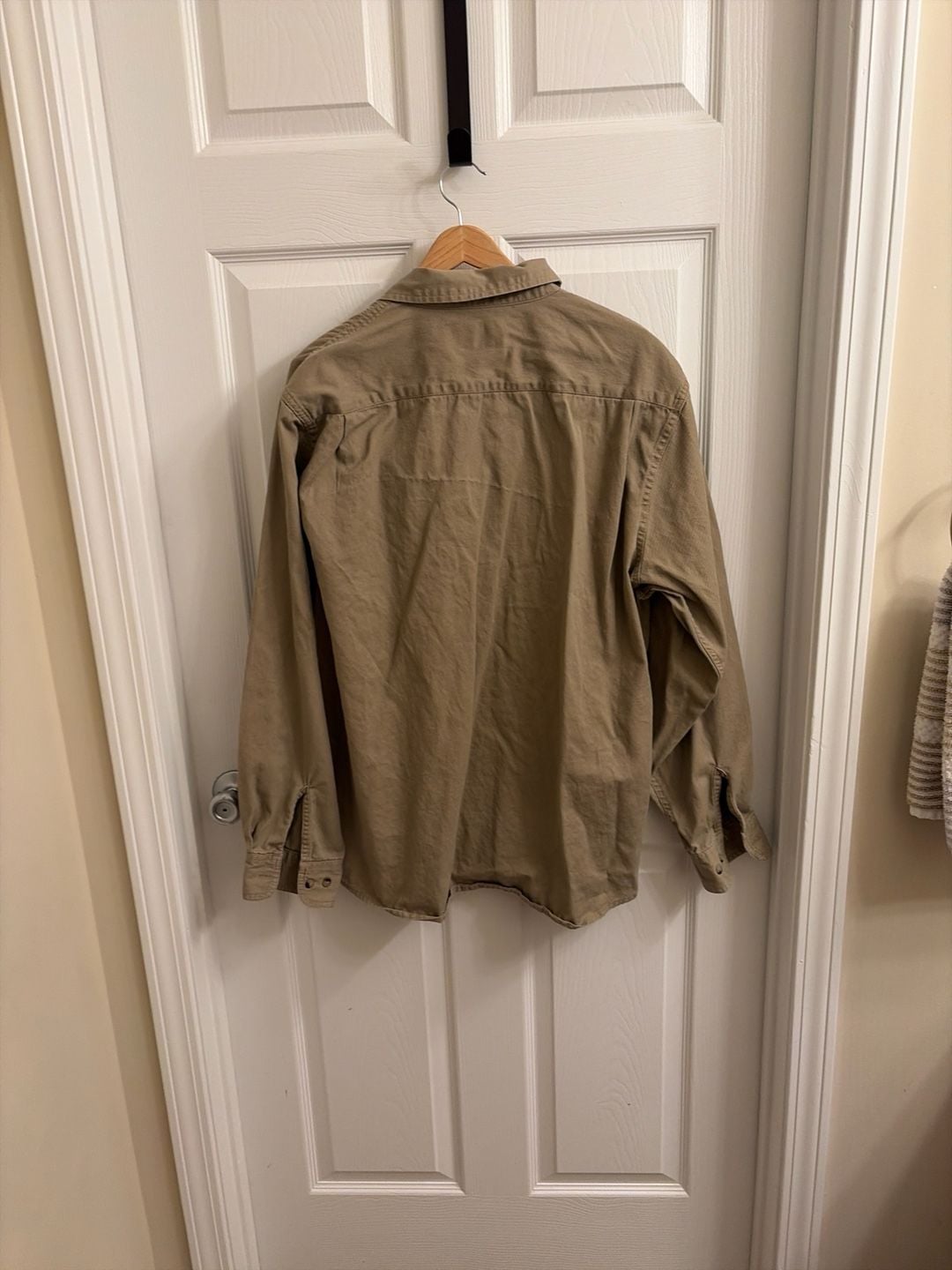 Wrangler Premium Quality Long Sleeve Khaki Cotton Work Shirt Size XL 6