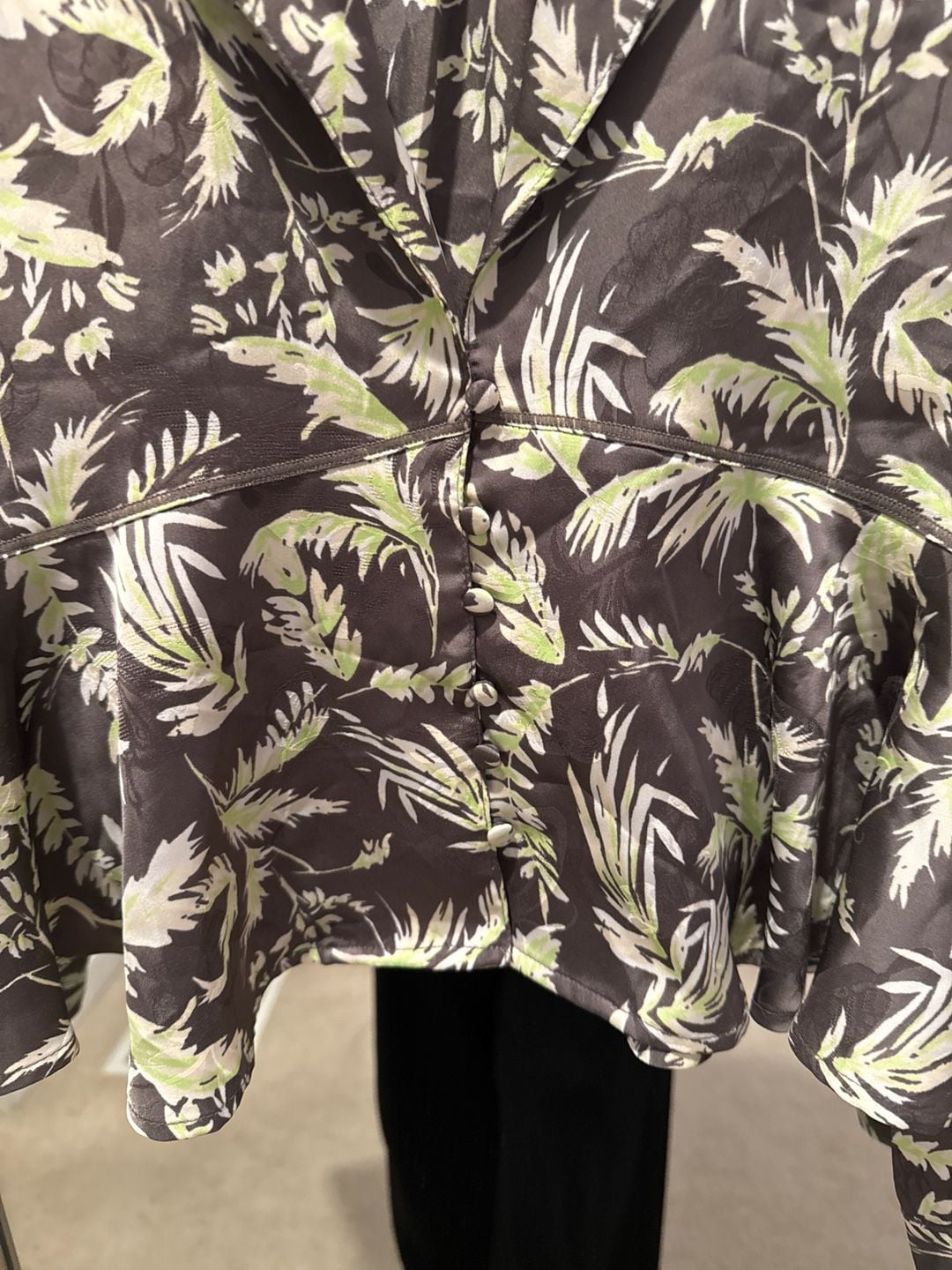 Free People Intimately Midnight Palm Print Peplum Pajama Set Size M 4