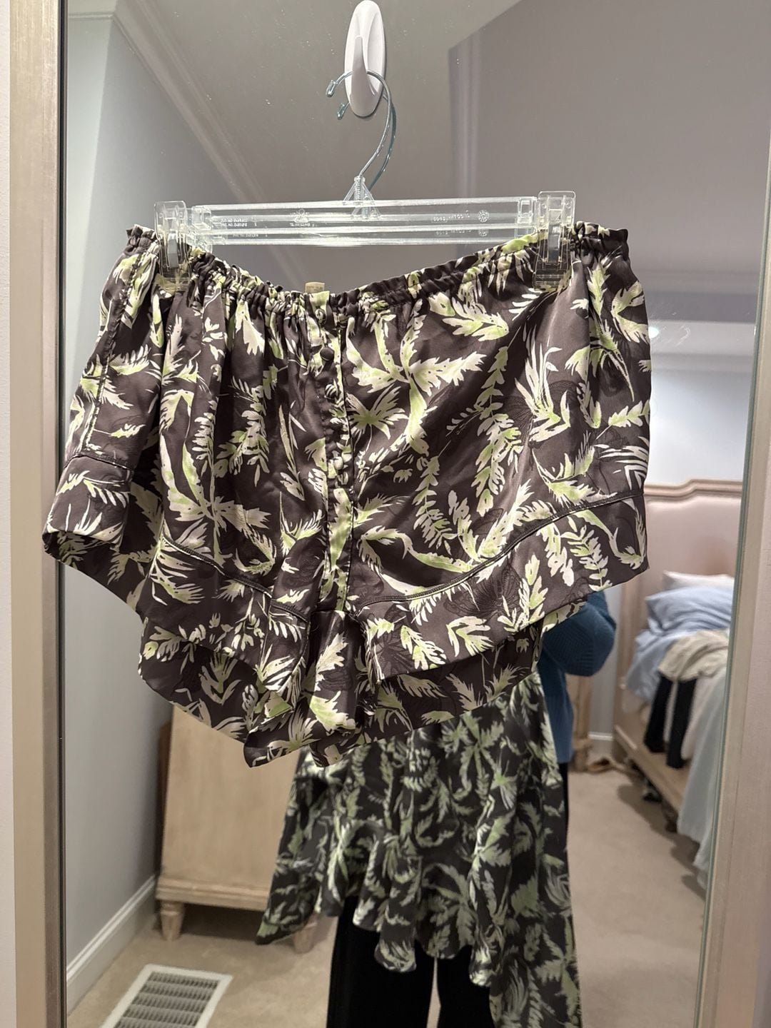 Free People Intimately Midnight Palm Print Peplum Pajama Set Size M 7