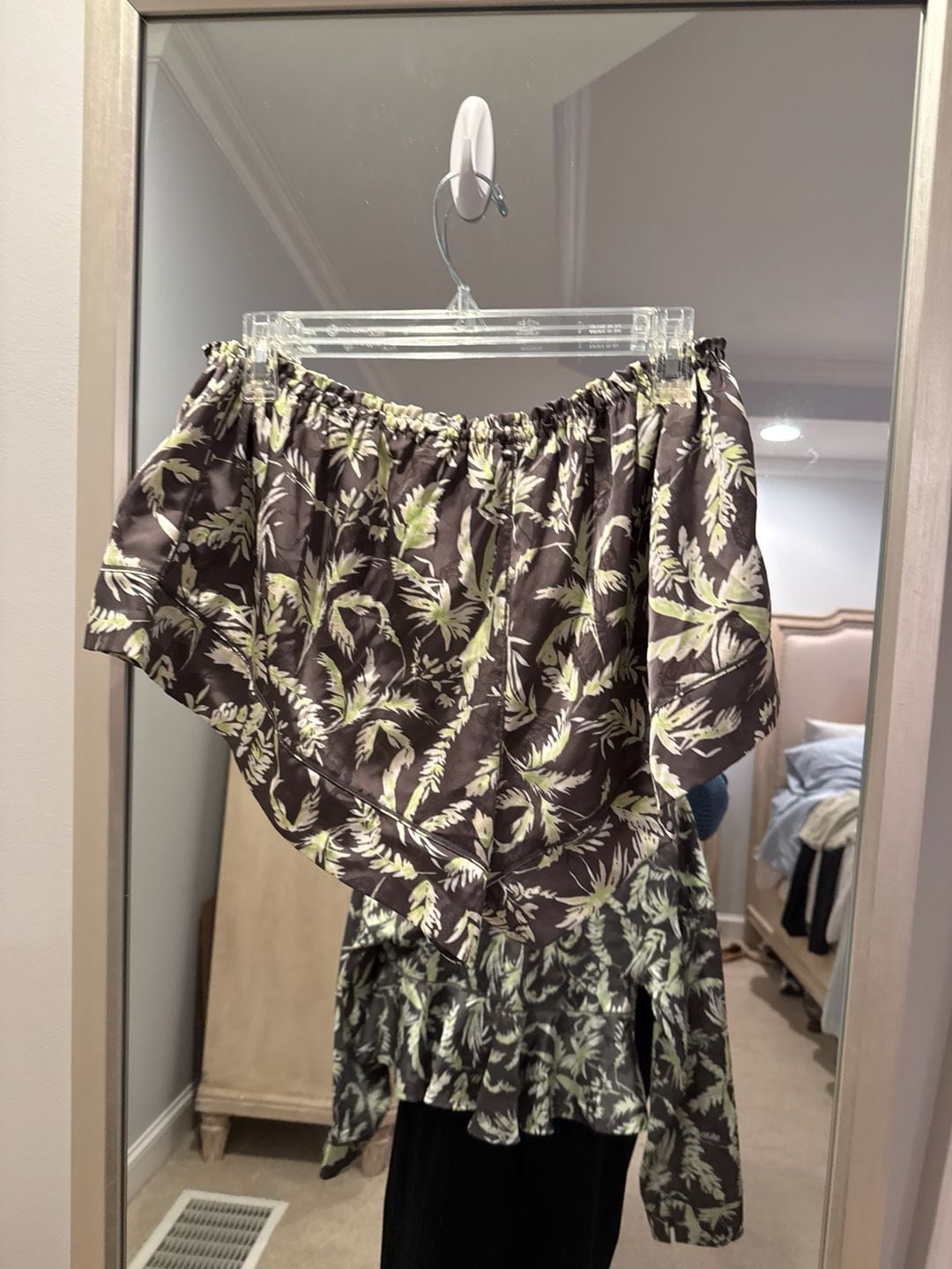 Free People Intimately Midnight Palm Print Peplum Pajama Set Size M 9