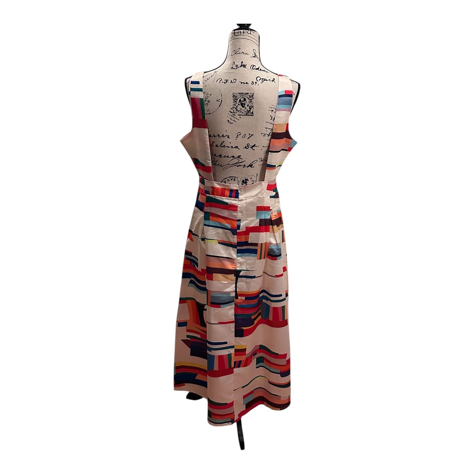 SHEIN Abstract Geometric Print Sleeveless Backless Maxi Dress Size L 3