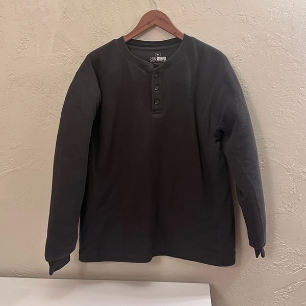 Canyon Guide Outfitters Fleece Lined Waffle Knit Henley Shirt, Size XL