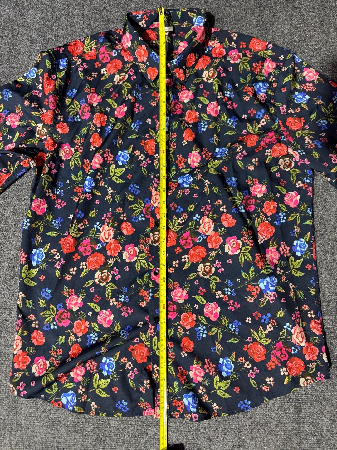 VIPWOLF Mens Floral Dress Shirt Blue Flower Long Sleeve Button Down Graphic XXL 3
