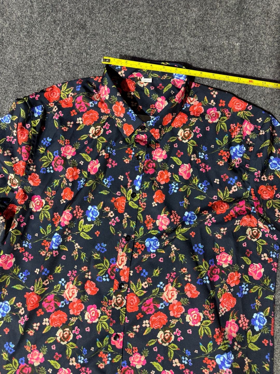 VIPWOLF Mens Floral Dress Shirt Blue Flower Long Sleeve Button Down Graphic XXL 5