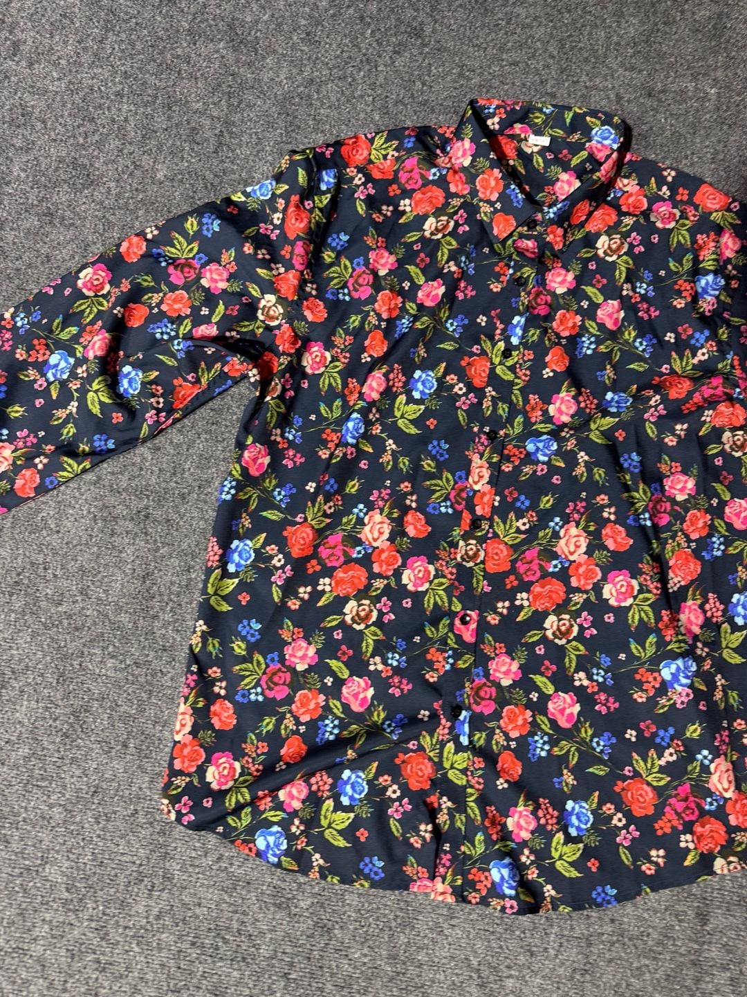 VIPWOLF Mens Floral Dress Shirt Blue Flower Long Sleeve Button Down Graphic XXL 8