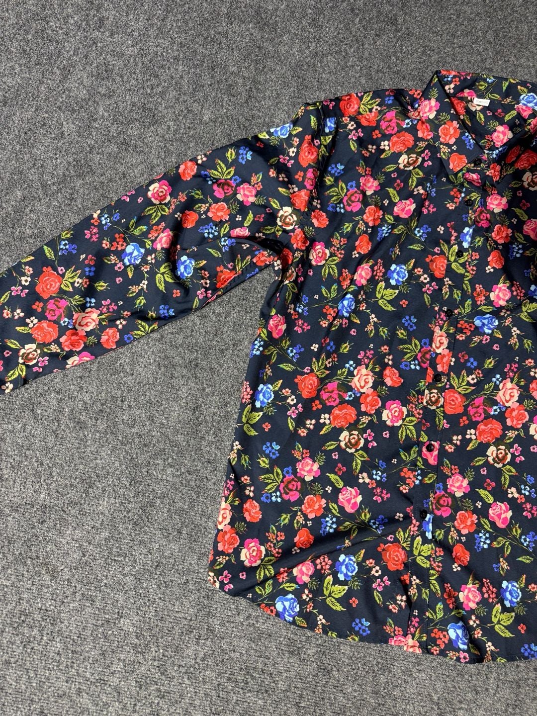 VIPWOLF Mens Floral Dress Shirt Blue Flower Long Sleeve Button Down Graphic XXL 10